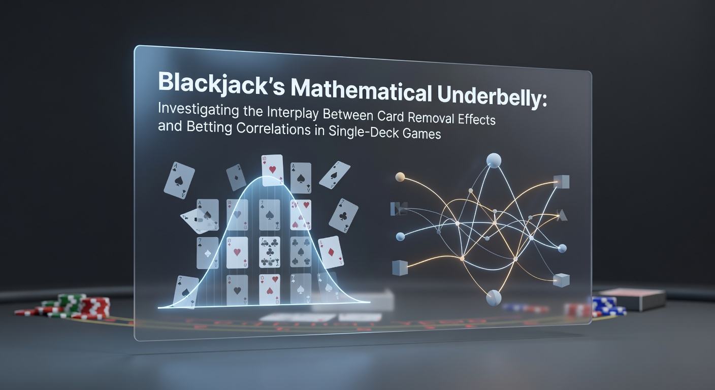 Diagram illustrating card removal effects on probabilities in single-deck blackjack