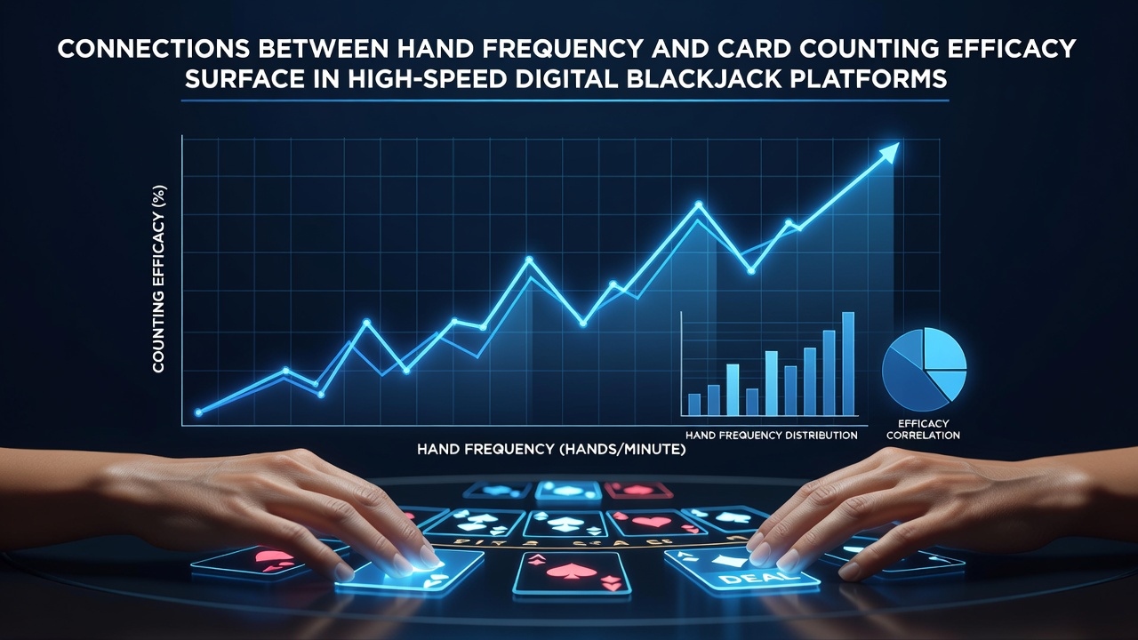 Digital blackjack interface showing rapid hand sequences and count tracking overlays
