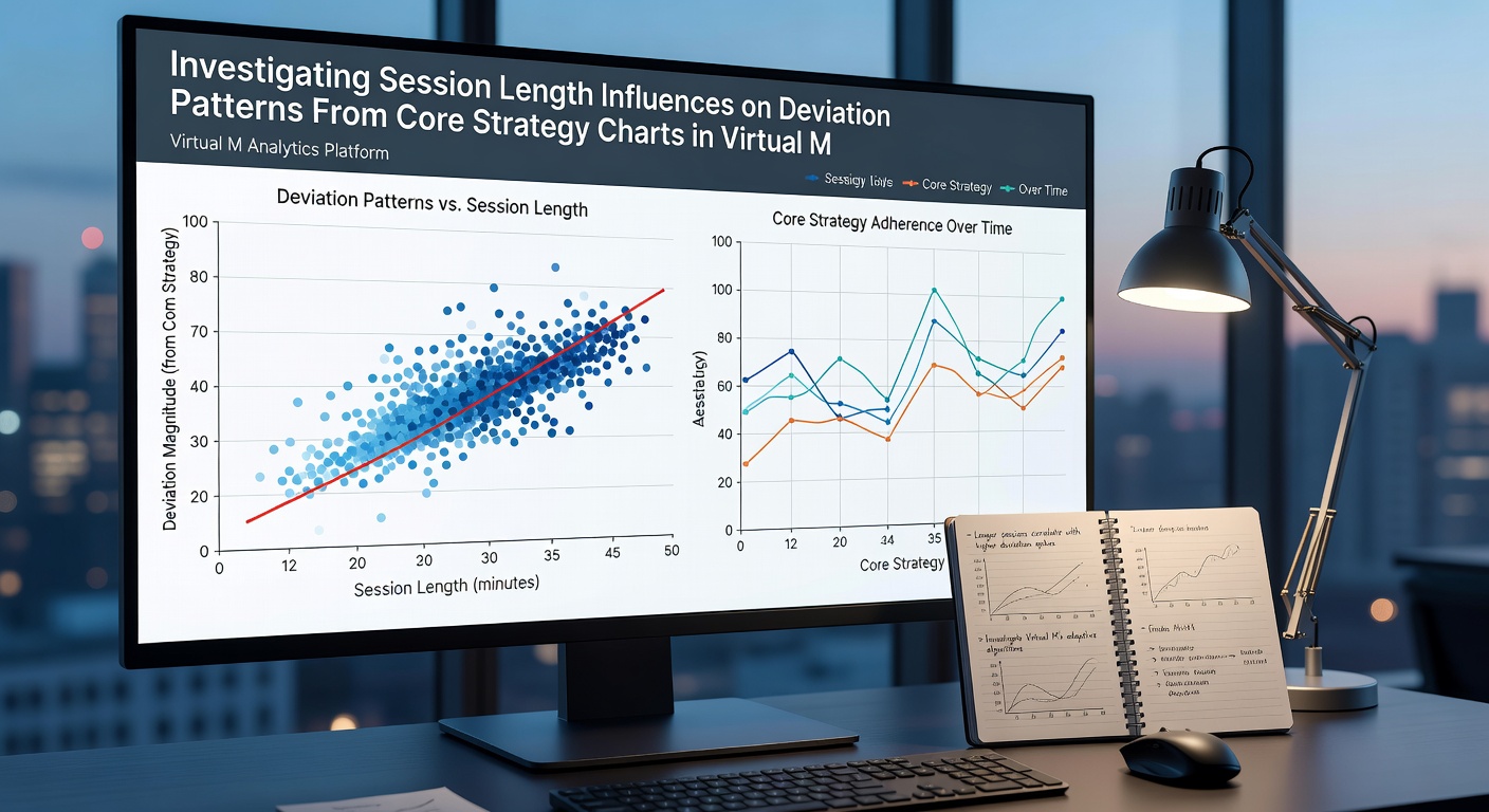 Data visualization of deviation rates plotted against session length in multi-hand virtual blackjack sessions