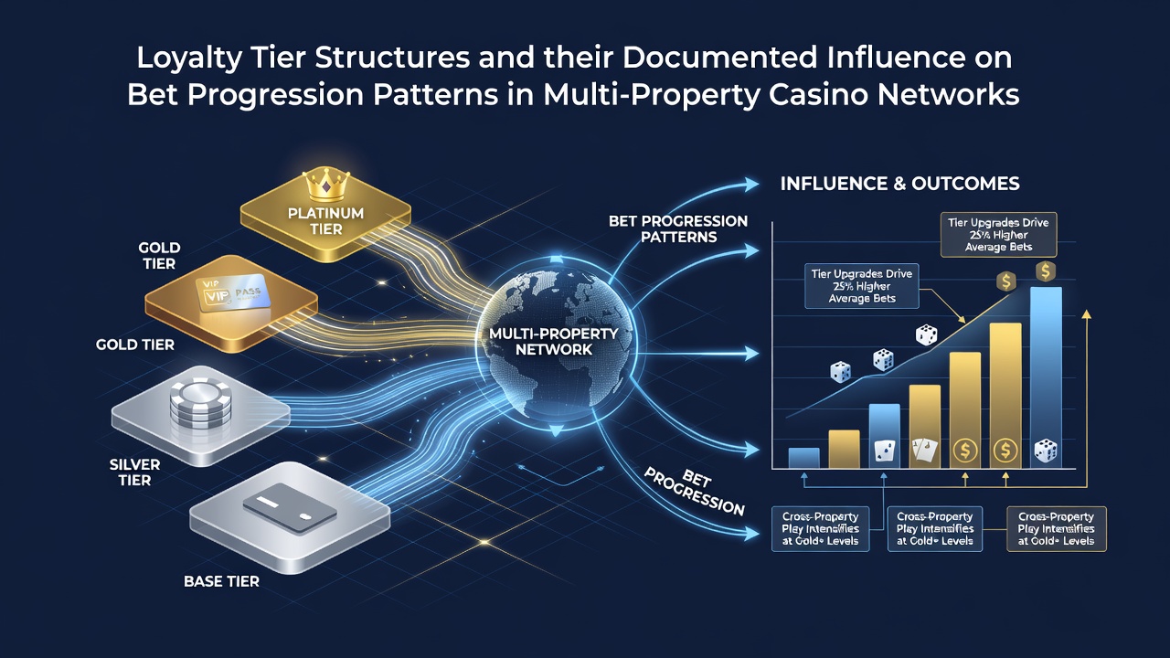 Loyalty program interface displaying tier levels and point accumulation across casino properties